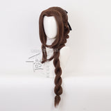 Final Fantasy Aerith Brown Cosplay Wig Halloween Props