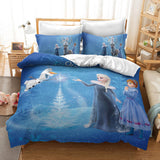 Frozen Elsa Anna Cosplay Duvet Cover Set Halloween Quilt Cover