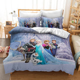Frozen Elsa Anna Cosplay Duvet Cover Set Halloween Quilt Cover