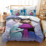 Frozen Elsa Anna Cosplay Duvet Cover Set Halloween Quilt Cover