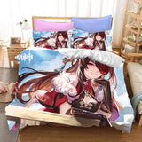 Genshin Impact Cosplay Bedding Set Duvet Cover Halloween Bed Sheets