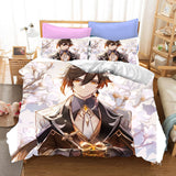 Genshin Impact Cosplay Bedding Set Duvet Cover Halloween Bed Sheets