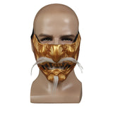 Ghost of Tsushima Sakai Half Face Samurai Glod helmet Halloween Cosplay Prop