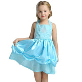 BFJFY Girls Elsa Kitchen Princess Dress Apron Halloween Cosplay Costume - bfjcosplayer