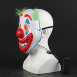 2019 Joker Pennywise LED Light Mask Stephen King Clown Cosplay Masks Green Hair Halloween Party Prop - bfjcosplayer