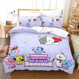 LINE HELLO BT21 Cosplay Bedding Sets Duvet Cover Halloween Comforter Sets