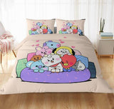 LINE HELLO BT21 Cosplay Bedding Sets Duvet Cover Halloween Comforter Sets