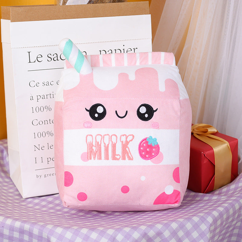 Milk Box Shape Plush Toy Throw Pillows