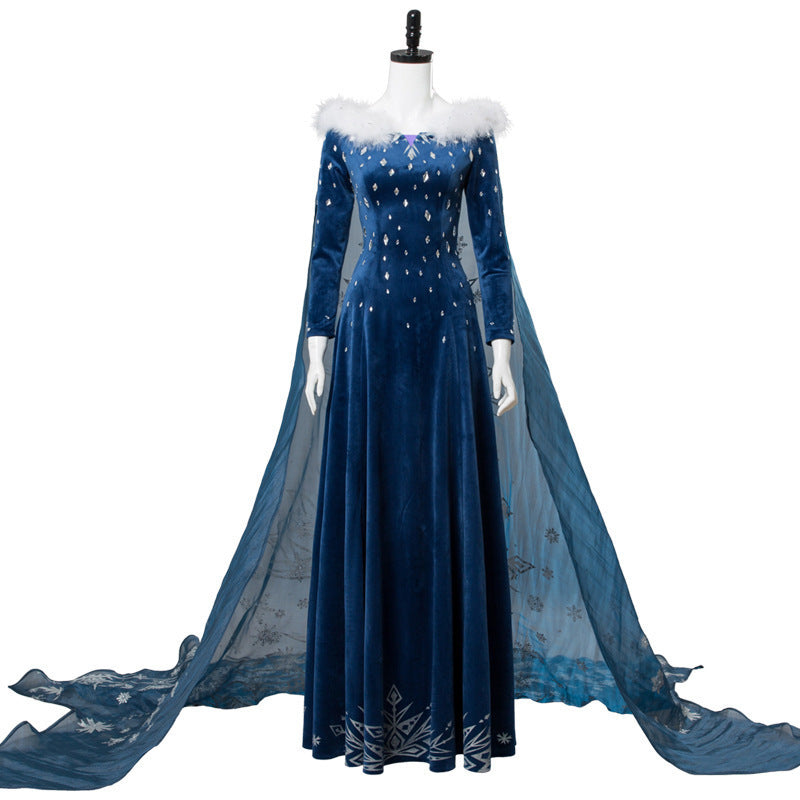 Frozen 2 Princess elsa Luxury Dress cosplay costume Halloween props