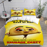 Sausage Party Bedding Sets Bed Quilt Cover Pillow Case Halloween Cosplay Comforter Sets