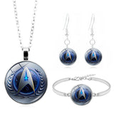 Star Trek Theme Necklace Bracelet Earring Set Holiday Gifts Jewelry Accessories