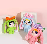 The Powerpuff Girls Pendant Blossom Buttercup Bubbles Plush Toy Stuffed Doll Backpack Bag Keychain Accessories