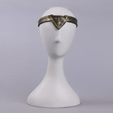 2017 Movie Wonder Woman Superhero Diana Prince Leather Headgear Metal Badge Ring Accessories Cosplay Bronze Crown Band Headgear - bfjcosplayer