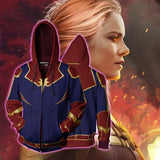 Captain Marvel Cosplay Costume Carol Danvers 2019 Superhero Hoodie Halloween Costumes Ms. Marvel Jacket Cosplay - bfjcosplayer
