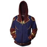 Captain Marvel Cosplay Costume Carol Danvers 2019 Superhero Hoodie Halloween Costumes Ms. Marvel Jacket Cosplay - bfjcosplayer