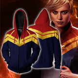 Captain Marvel Cosplay Costume Carol Danvers 2019 Superhero Hoodie Halloween Costumes Ms. Marvel Jacket Cosplay - bfjcosplayer