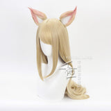 Game Character KDA K/DA Ahri Cosplay Wigs 70cm with ears KDA Heat Resistant Synthetic Hair Perucas Cosplay Fox Wig - bfjcosplayer