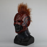 Captain Marvel Helmet Cosplay Prop Mask for Halloween Red with Yellow hair Latex Mask Halloween Cosplay Costume Prop - bfjcosplayer