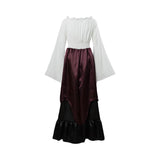 BFJFY Women Ladies Retro Long Skirt Dress Long Robe Ball Evening Skirt Halloween Suit Costume - bfjcosplayer
