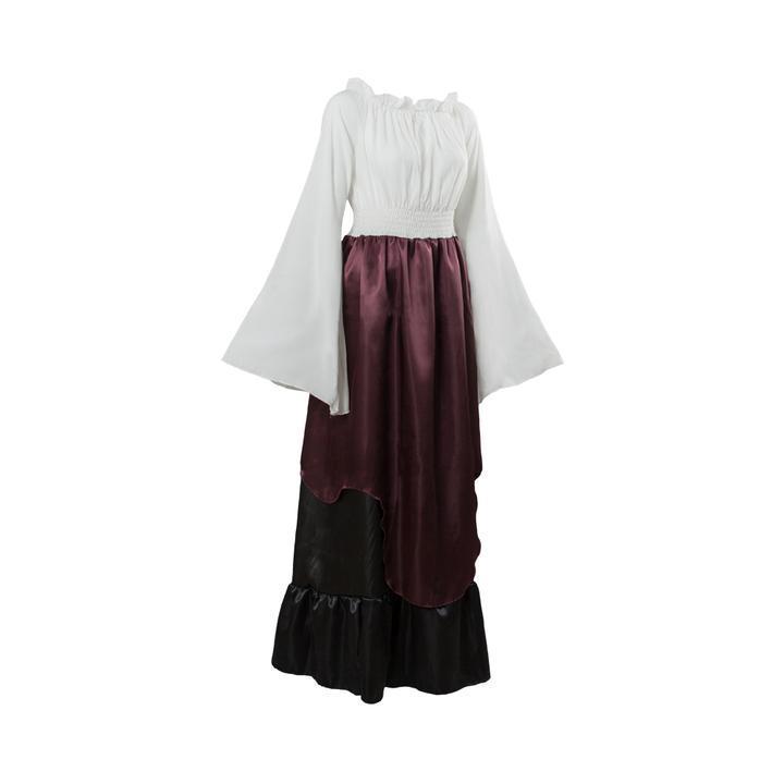BFJFY Women Ladies Retro Long Skirt Dress Long Robe Ball Evening Skirt Halloween Suit Costume - bfjcosplayer
