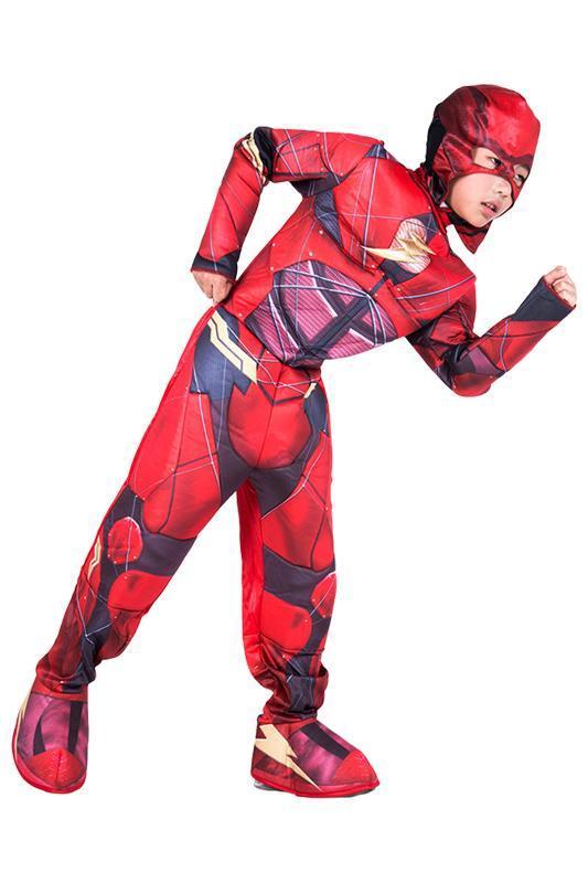 BFJFY Boys Dc Superheroes The Flash Deluxe Cosplay Costume For Kid - bfjcosplayer