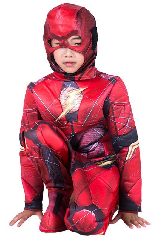 BFJFY Boys Dc Superheroes The Flash Deluxe Cosplay Costume For Kid - bfjcosplayer