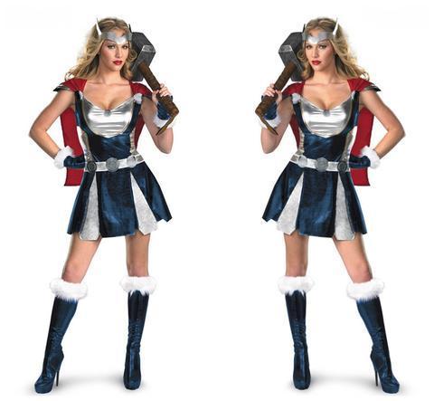 BFJFY Women Halloween Superhero Female Thor Cosplay Dress Outfit - bfjcosplayer