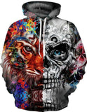 BFJmz Colorful Skull 3D Printing Coat Zipper Coat Leisure Sports Sweater  Autumn And Winter - bfjcosplayer