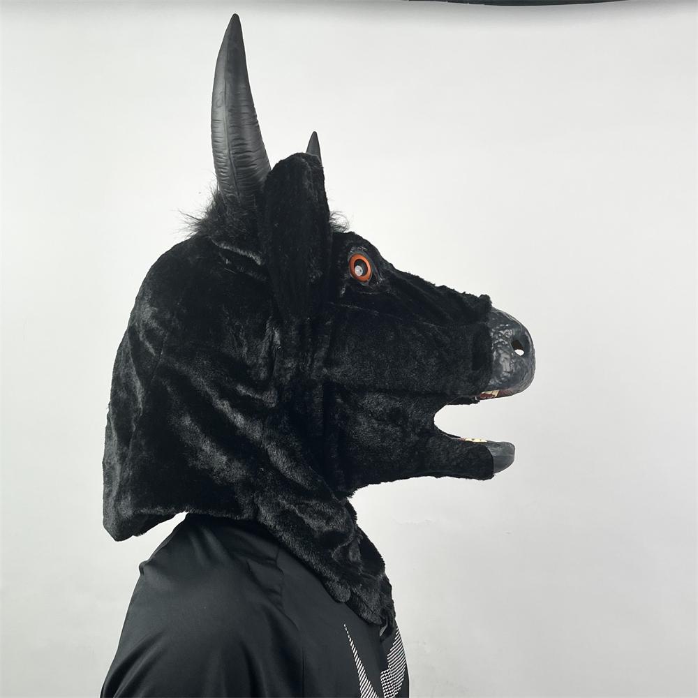 Black Bull Mask Moving Mouth Gift for Cosplay