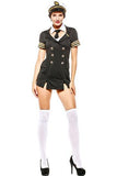 BFJFY Halloween Women Airline Pilot Uniform Navy Stewardess Cosplay Costume - bfjcosplayer