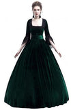 BFJFY Women Cosplay Medieval Pure Color Court High Waist Dress For Halloween - bfjcosplayer