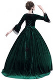 BFJFY Women Cosplay Medieval Pure Color Court High Waist Dress For Halloween - bfjcosplayer