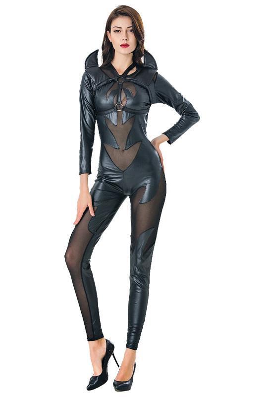 BFJFY Halloween Women Devil Bat Vampire Cosplay Jumsuit Costume - bfjcosplayer