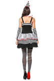 BFJFY Women Circus Clown Party Striped Dress Outfit For Halloween Cosplay - bfjcosplayer