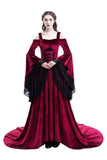BFJFY Medieval Lacy Dress For Holloween Cosplay Party Women Costume Rode - bfjcosplayer