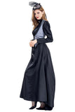 BFJFY Women‘s Halloween Costume Vintage Gothic Lace Up Overbust Corset Long Dress - bfjcosplayer