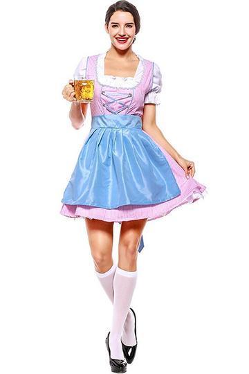 BFJFY Women Halloween Oktoberfest Maid Costume Beer Festival Cosplay Costume - bfjcosplayer