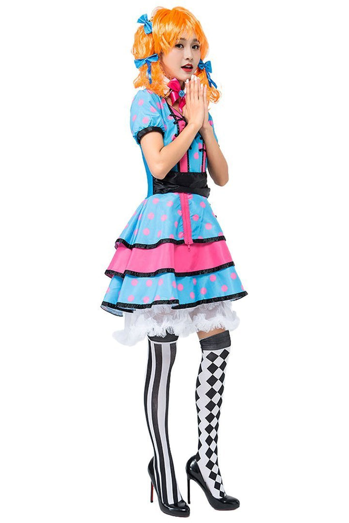 BFJFY Women Halloween Circus Clown Performance Cosplay Dress - bfjcosplayer