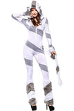 BFJFY Halloween Cosplay Striped Polar Bear Jumpsuit Costume For Women - bfjcosplayer