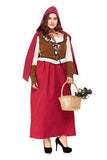 Halloween Women's Plus Size Costume Little Red Riding Hood Cosplay Dress