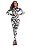 BFJFY Halloween Women‘s Cosplay Black White Striped Cowgirl Bodysuit - bfjcosplayer