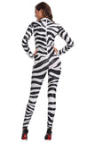 BFJFY Halloween Women‘s Cosplay Black White Striped Cowgirl Bodysuit - bfjcosplayer