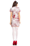 BFJFY Halloween Women's Cosplay Bloody Bleeding Nurse Dress Zombie Costume - bfjcosplayer