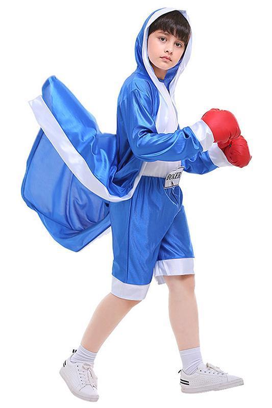 BFJFY Halloween Kids Boxer Cosplay Suit Boys Boxing Hooded Costume - bfjcosplayer