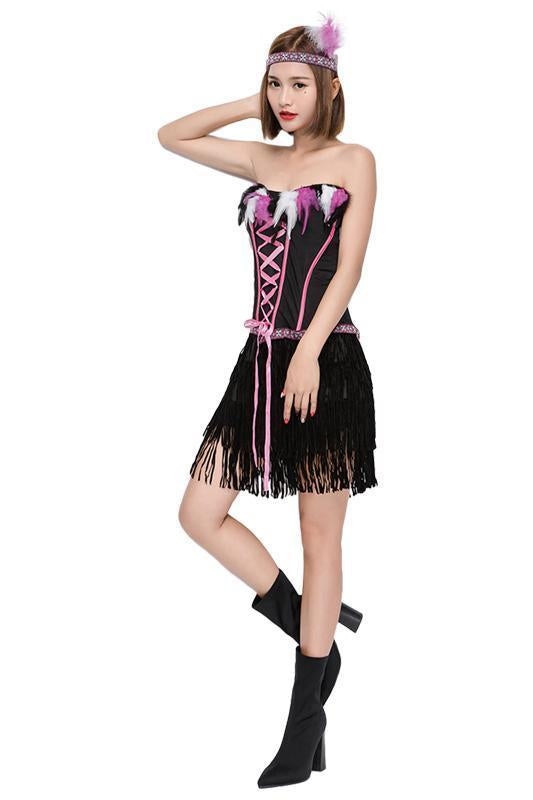 BFJFY Halloween Indian Women Cosplay Dress Costume Strapless Dress - bfjcosplayer