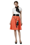 BFJFY Women Poodle Print Skirt Dress Halloween Costume - bfjcosplayer