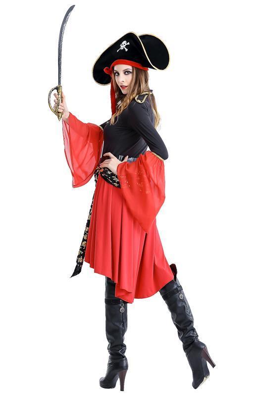 BFJFY Halloween Women‘s Carribean Pirate Captain Cosplay Costume - bfjcosplayer