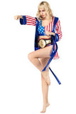 BFJFY Women Females Girls Boxer Halloween Costume Usa Flag Pattern - bfjcosplayer