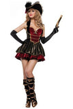 BFJFY Women's Halloween Caribbean Female Pirate Captain Dress Outfit - bfjcosplayer