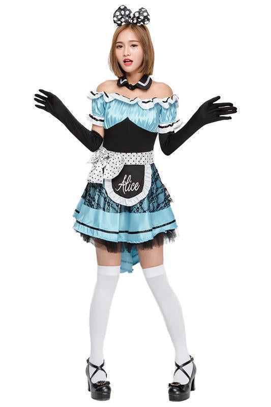 BFJFY Women's Alice In Wonderland Maid Dress Halloween Cosplay Costume - bfjcosplayer